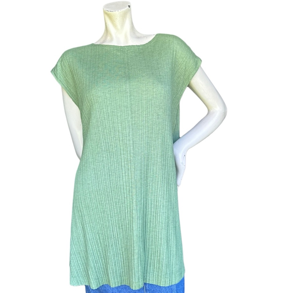 OSKA Germany Green Ribbed Sleeveless Modest Boxy Flowy Tunic Size 4/6